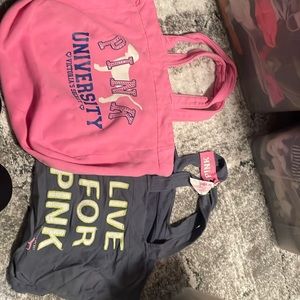 2 New VS pink tote bags sweatshirt n Tshirt material
